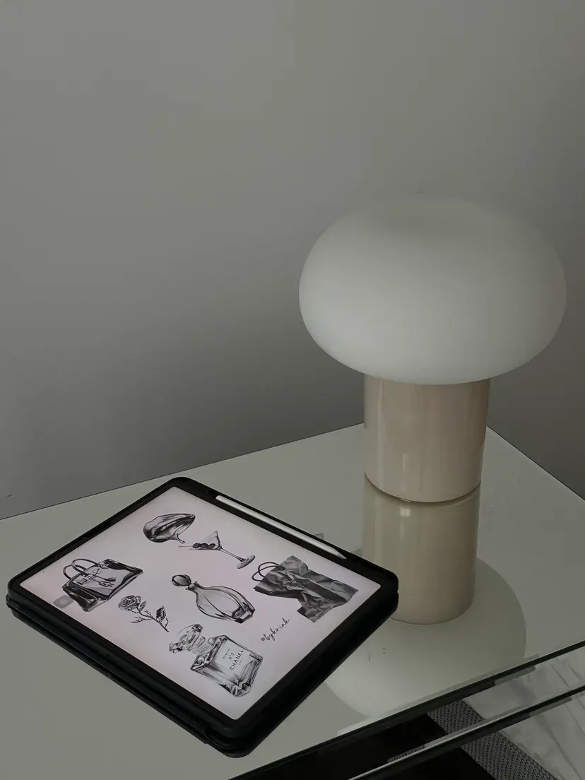 A sheet of flash tattoo designs on a tablet